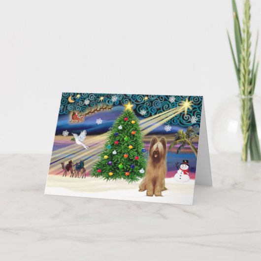 Cartes Pour Fêtes Annuelles Magic-Briard-Fawn de Noël (Devant)
