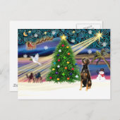 Cartes Pour Fêtes Annuelles Magic-Doberman Blk-Natural (Devant / Derrière)