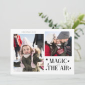 Cartes Pour Fêtes Annuelles Magic In The Air White Multi Photo Holiday Card (Debout devant)