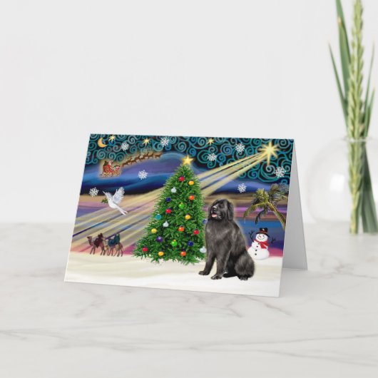 Cartes Pour Fêtes Annuelles Magic-Newfie de Noël (Devant)