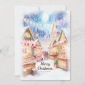 Cartes Pour Fêtes Annuelles Magical Winter Night Christmas Market (Devant)