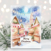 Cartes Pour Fêtes Annuelles Magical Winter Night Christmas Market