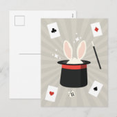 Cartes Pour Fêtes Annuelles Magicien Show Enfants (Devant / Derrière)