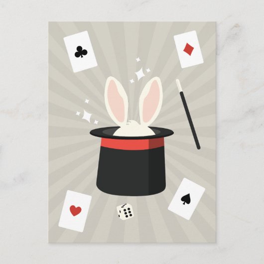 Cartes Pour Fêtes Annuelles Magicien Show Enfants (Devant)