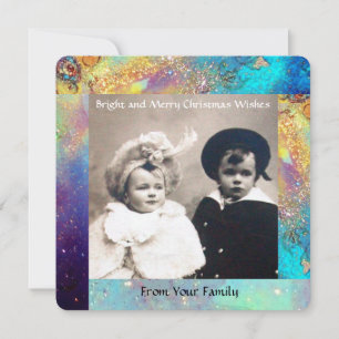 Cartes Pour Fêtes Annuelles MAGIE BOTERFING PLANTE OR BLEU SPARKLES Noël