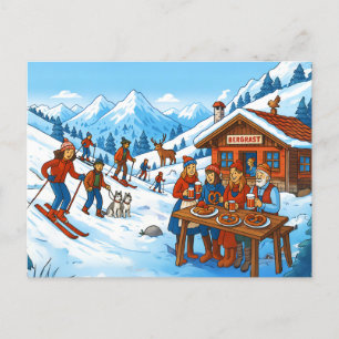 Cartes Pour Fêtes Annuelles Magie cabine avec ski