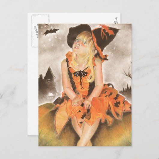 Cartes Pour Fêtes Annuelles Magie de Halloween (Devant / Derrière)