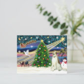 Cartes Pour Fêtes Annuelles Magie de Noël Borzoi (Debout devant)