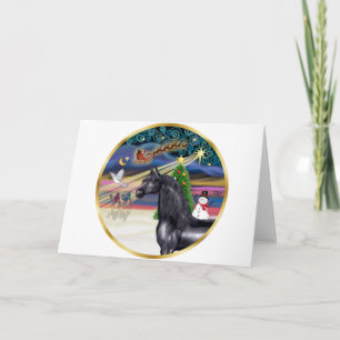 Cartes Pour Fêtes Annuelles Magie de Noël - Cheval arabe noir
