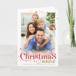 Cartes Pour Fêtes Annuelles MAGIE DE NOËL PHOTO typographie festive mignonne r