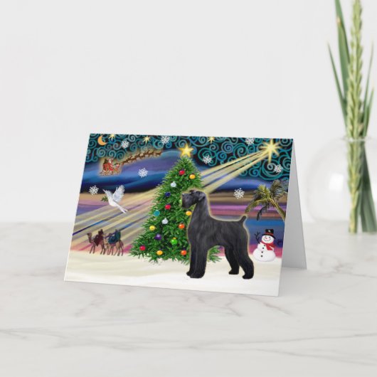 Cartes Pour Fêtes Annuelles Magie de Noël-Schnauzer-Géant-Noir (Devant)