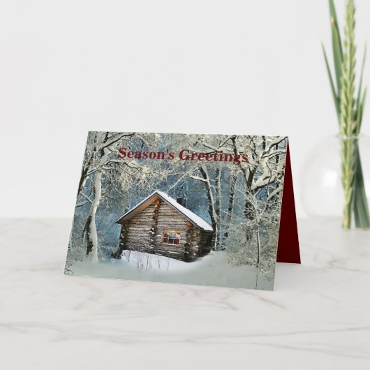 Cartes Pour Fêtes Annuelles Magie hivernale Rustique Cabine de billes (Devant)
