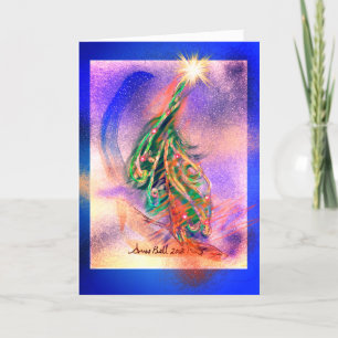 Cartes Pour Fêtes Annuelles magique noël arbre sainte nuit sauveur brillant