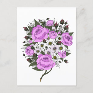 Cartes Pour Fêtes Annuelles Magnifique bouquet de roses roses