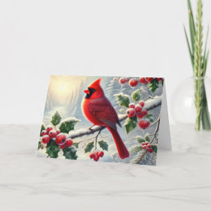 Cartes Pour Fêtes Annuelles Magnifique Cardinal de Noël Rouge