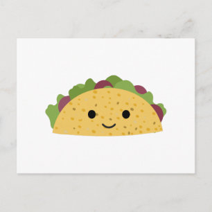 Cartes Pour Fêtes Annuelles Magnifique Caricature Kawaii Souriant Taco