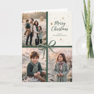 Cartes Pour Fêtes Annuelles Magnifique Collage de Photos de Noël avec un Ruban