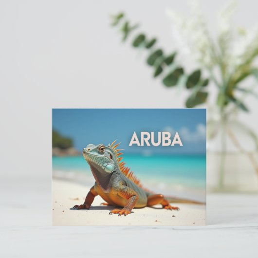 Cartes Pour Fêtes Annuelles Magnifique lézard d'Aruba (Debout devant)