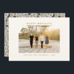 Cartes Pour Fêtes Annuelles Magnifique photo grise botanique élégante personna<br><div class="desc">Souhaitez à vos amis et à votre famille de joyeuses fêtes avec ces belles cartes comportant votre photo préférée et un magnifique motif botanique gris au verso.</div>