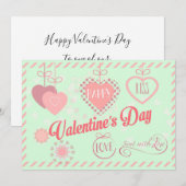 Cartes Pour Fêtes Annuelles Magnifique Saint-Valentin Design Moderne Bohème (Devant / Derrière)