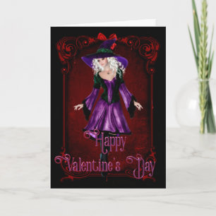 Cartes Pour Fêtes Annuelles Magnifique Valentine's Day Witch Card 1