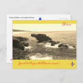 Cartes Pour Fêtes Annuelles Magnifique vue sur la plage de Dhërmi sur la rivie (Devant / Derrière)