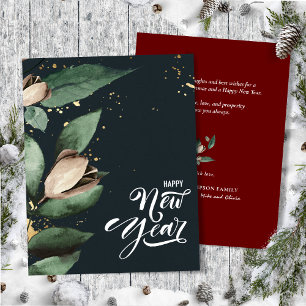 Cartes Pour Fêtes Annuelles Magnolia Gold Confetti Joyeux appartement du Nou