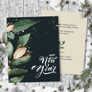 Cartes Pour Fêtes Annuelles Magnolia Gold Confetti Joyeux appartement du Nou
