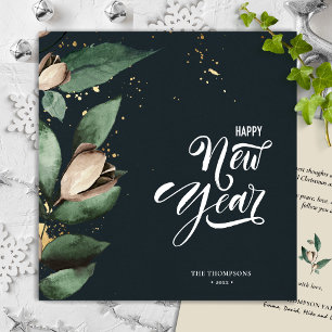 Cartes Pour Fêtes Annuelles Magnolia Gold Confetti Joyeux Carré du nouvel an