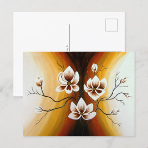 Cartes Pour Fêtes Annuelles Magnolias, acrylique -