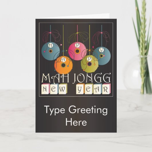 Cartes Pour Fêtes Annuelles Mah Jongg Nouvel An (Devant)