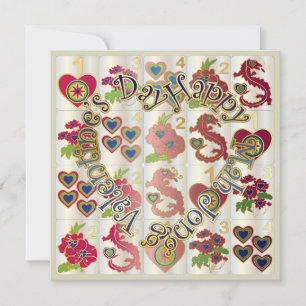Cartes Pour Fêtes Annuelles Mah Jongg Valentine Happy MJ Valentine's Day