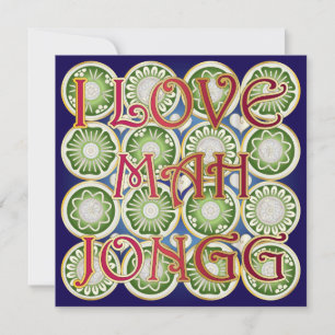 Cartes Pour Fêtes Annuelles Mah Jongg Valentine I Love MJ
