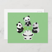 Cartes Pour Fêtes Annuelles Mahjong Panda Cute Funny (Devant / Derrière)