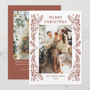 Cartes Pour Fêtes Annuelles Main funky tiré Whimsical Retro Noël 2 Photo