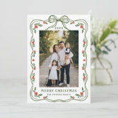 Cartes Pour Fêtes Annuelles Main funky tiré Whimsical Retro Noël 3 Photo (Debout devant)