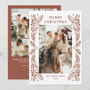 Cartes Pour Fêtes Annuelles Main funky tiré Whimsical Retro Noël 5 Photo