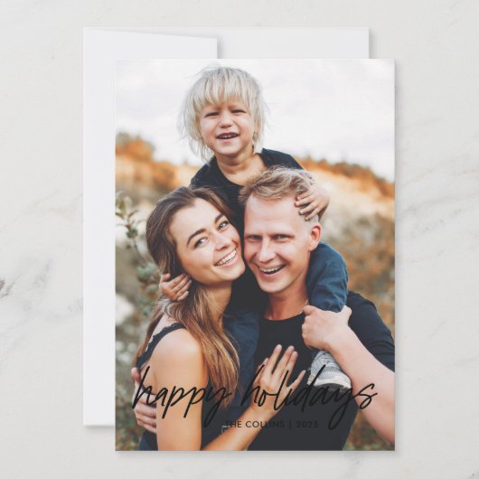 Cartes Pour Fêtes Annuelles Main moderne Lettré 2 photo (Devant)