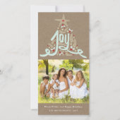 Cartes Pour Fêtes Annuelles Main rustique tiré Joy Calligraphie Foliage Photo (Devant)