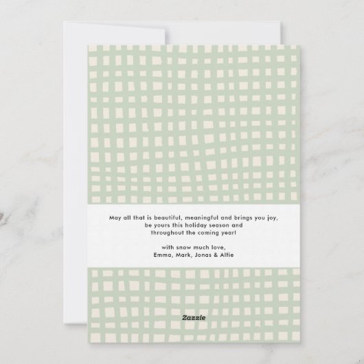 Cartes Pour Fêtes Annuelles Main tirée vert foncé Joyeux Noël 2 Photo (Dos)