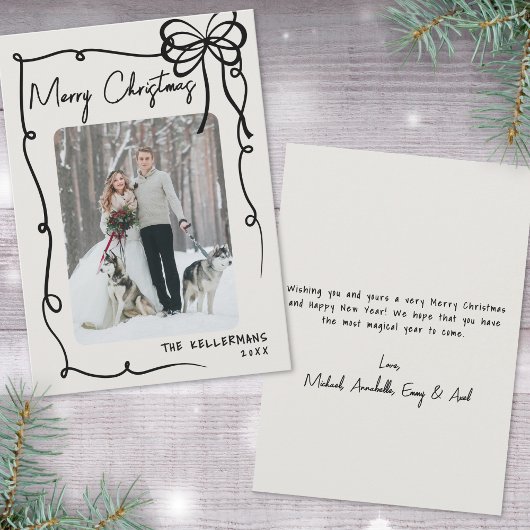 Cartes Pour Fêtes Annuelles Main tirée Vintage Noël lunaire