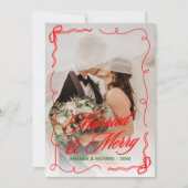 Cartes Pour Fêtes Annuelles Main Whimsical tirée Marié & Joyeux Noël (Devant)