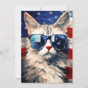 Cartes Pour Fêtes Annuelles Maine Coon Chat 4 juillet fête de l'indépendance