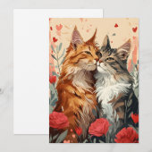 Cartes Pour Fêtes Annuelles Maine Coon pour la Saint-Valentin  (Devant / Derrière)