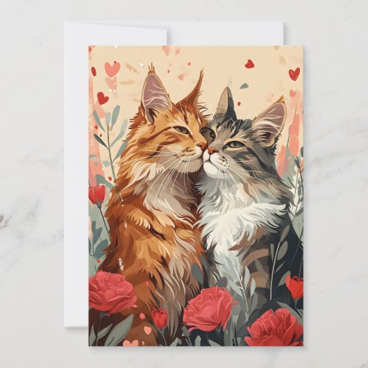 Cartes Pour Fêtes Annuelles Maine Coon Saint-Valentin  (Devant)