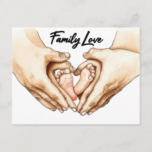 Cartes Pour Fêtes Annuelles Mains tenant les pieds de bébé
