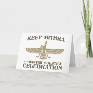 Cartes Pour Fêtes Annuelles Maintenez Mithra dans la célébration de solstice