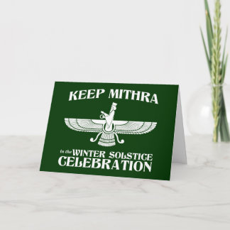 Cartes Pour Fêtes Annuelles Maintenez Mithra dans la célébration de solstice
