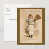 Cartes Pour Fêtes Annuelles Maison avec Broom Vieux Noël (Devant / Derrière)