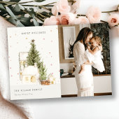 Cartes Pour Fêtes Annuelles Maison Blanche Snow Tree Photo Joyeuses Fêtes